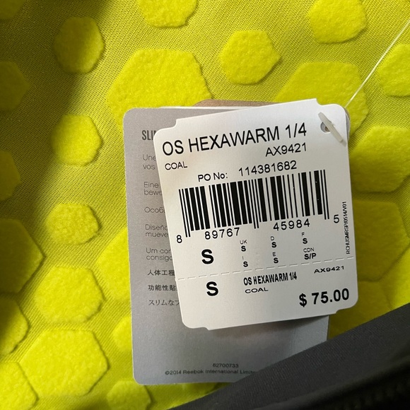 Reebok Coal Hexawarm sweatshirt SZ: S - Picture 5 of 7